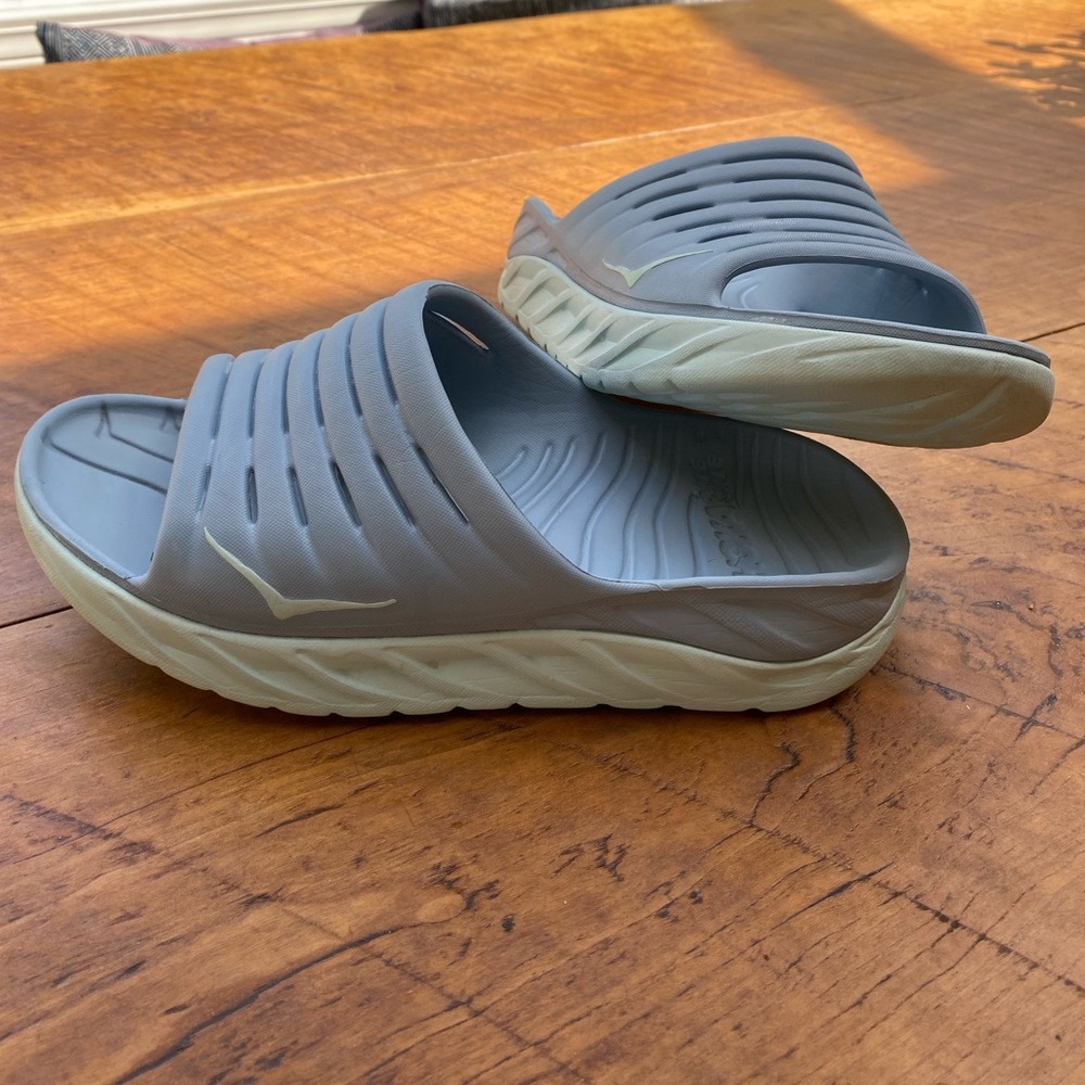 HOKA ORA Recovery Slides - Women's, Blue fog/blue glass